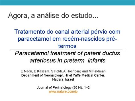 Tratamento Do Canal Arterial Prvio Paracetamol Em