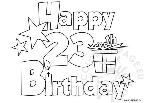 Happy 23 Birthday | Coloring Page