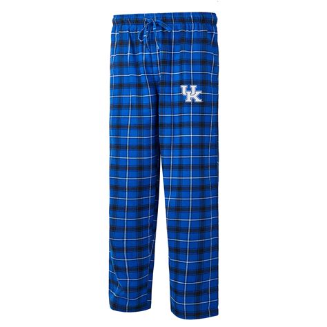 Kentucky Wildcats Mens Ledger Royal Black Flannel Pajama Pants