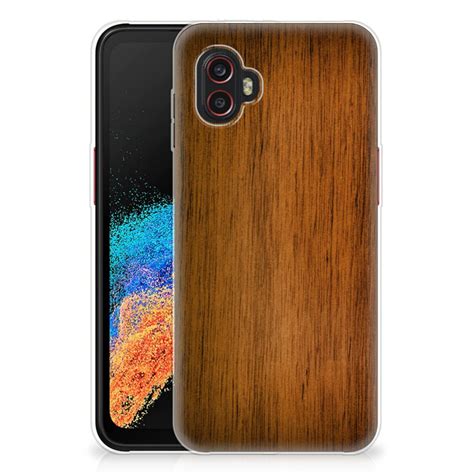 Samsung Galaxy Xcover Pro Bumper Hoesje Donker Hout