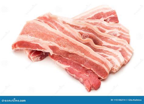 Meat Pork Slices Isolated On The White Background Stock Photo Image