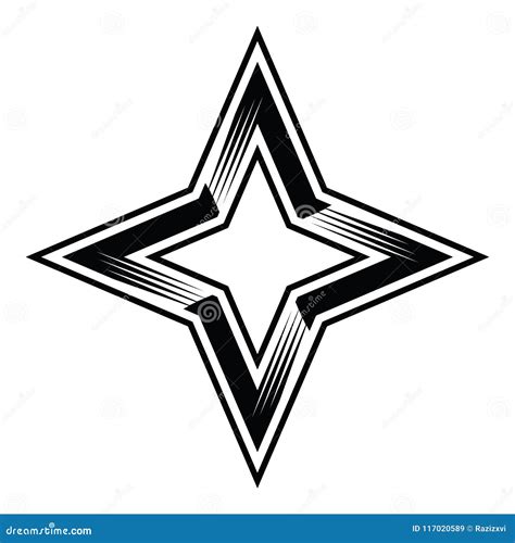 Four Point Star Circle Ellipse Vector Clipart CartoonDealer