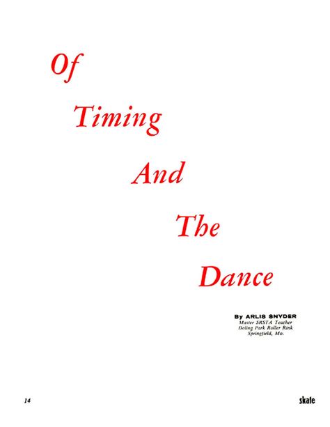 Of Timing and Dance - SKATE DANCE DIAGRAMS AND TOOLS