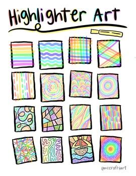 Highlighter Art Ideas by McCraftyArt | TPT