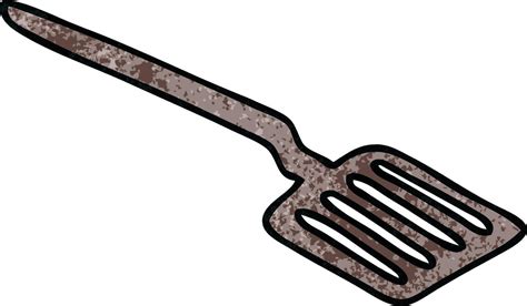 Quirky Hand Drawn Cartoon Spatula Vector Art At Vecteezy