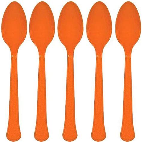 Shop Orange Peel Heavy Weight Plastic Spoons 20pcs Party Centre Uae 2025