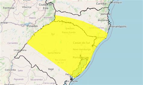 Alerta Amarelo Para Temporais Chuva Intensa Raios E Rajadas De Vento