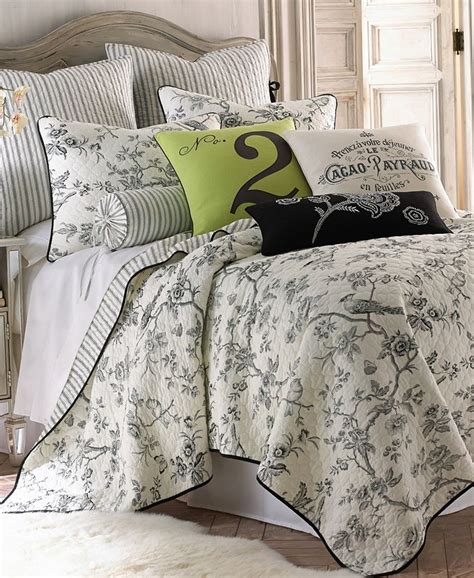 Black And Cream Toile Queen Bedding - Hanaposy