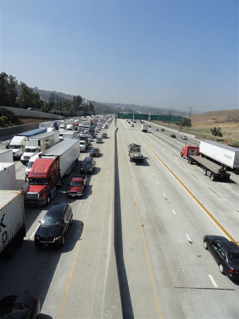 Crash On 60 Freeway Caused When Big Rig Strikes Caltrans Truck Diamond Bar Ca Patch