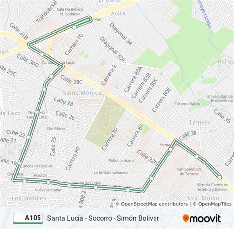 Ruta A Horarios Paradas Y Mapas Santa Luc A Socorro Sim N