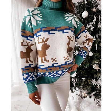 Christmas Women’s Turtleneck Sweater – Miggon