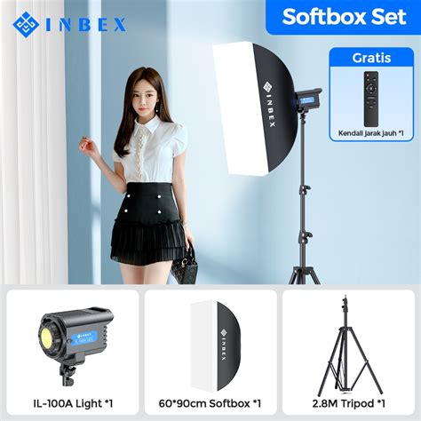 Jual INBEX IL 100A LED Lampu Studio Softbox Lighting CRI 95 Photography