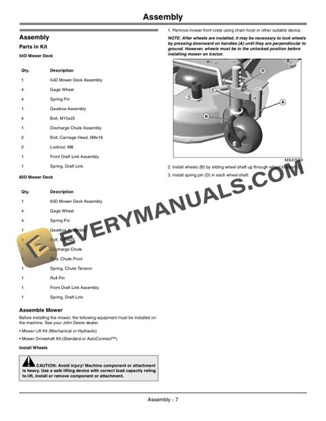 John Deere AutoConnect Mid Mount Mower 54D And 60D Operator Manual