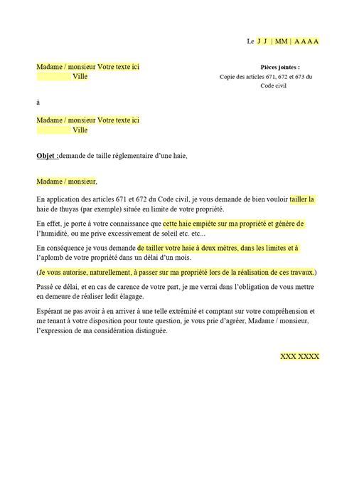 Modèle Lettre Pour Demande à Votre Voisin De Tailler Sa Haie Onlyoffice