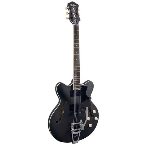 DISC Hofner Verythin Limited Edition Bigsby Electric Guitar Black At