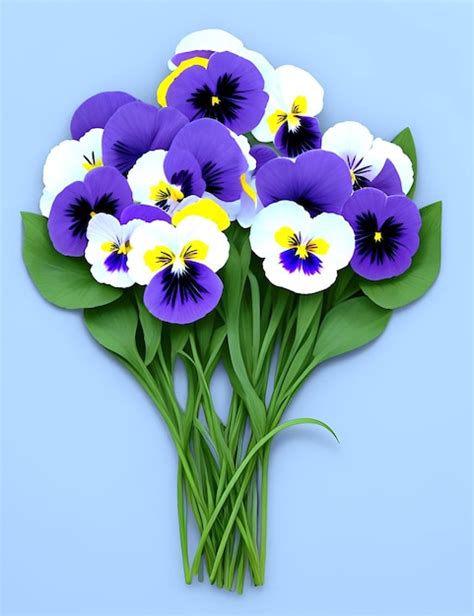 Premium AI Image | pansy Isolated flower arrangement