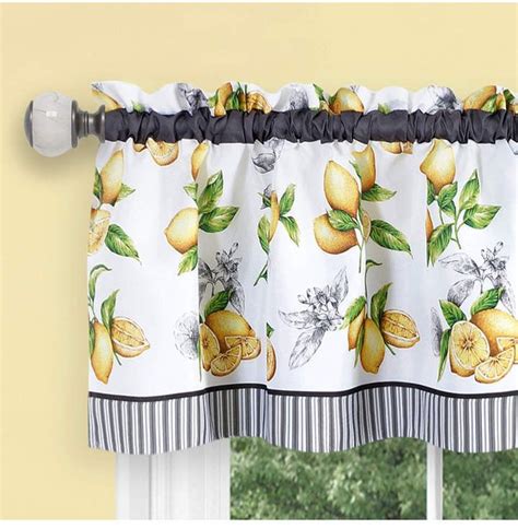 Breathtaking Lemon Kitchen Curtain Blue Light Blocking Curtains