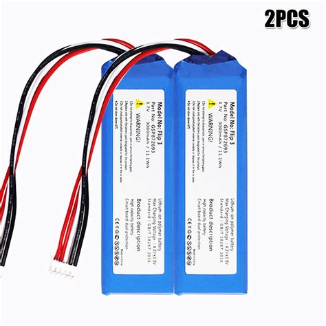 3 7V 3000mAh 11 1Wh Replacement Battery GSP872693 For JBL Flip 3 Flip3