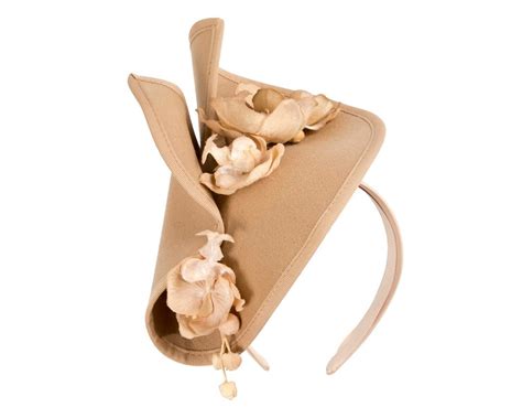 Nude Winter Fascinator With Orchid By Fillies Collection Fascinators Au