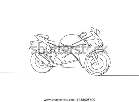 One Continuous Line Drawing Of Luxury Sport Motorbike Logo Big