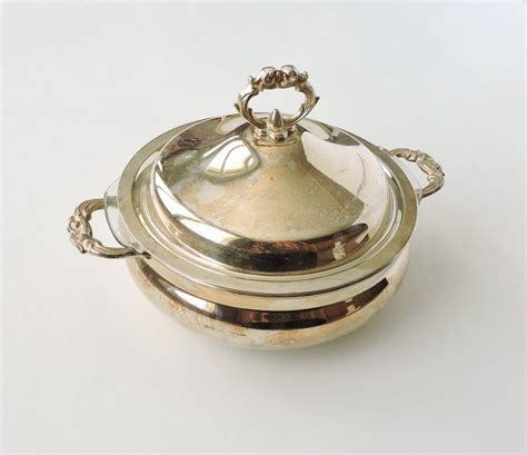 Vintage English Silver Plate Covered Casserole Dish Leonard