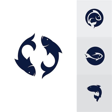 Fisch Logo Icon Design Vektor Premium Vektor