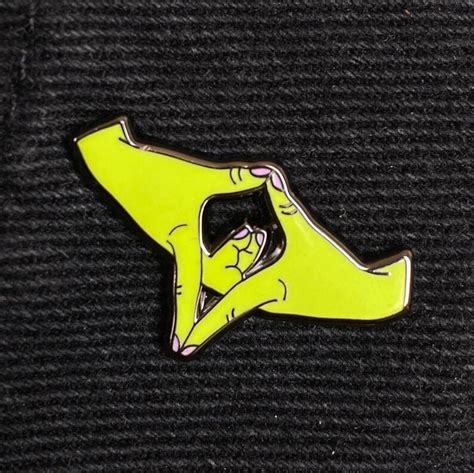 Vagina Pin Hand Yoga Sign Colours Etsy