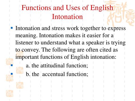 Ppt Unit Functions Uses Of English Intonation Powerpoint