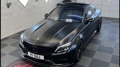 Mercedes C63 Wrapped In Satin Black Youtube