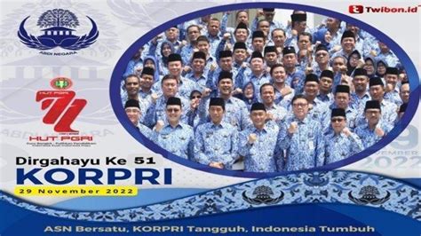 Link Gratis Kumpulan Twibbon HUT Ke 51 KORPRI Selasa 29 November 2022