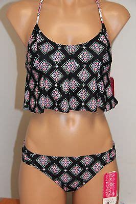 Nwt Hula Honey Swimsuit Bikini Piece Set Sz S Halter Top Multi Ebay