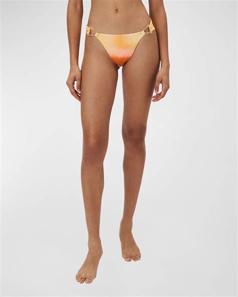 SIMKHAI Francesca Sunset Print Satin Bikini Bottoms ShopStyle Swimwear