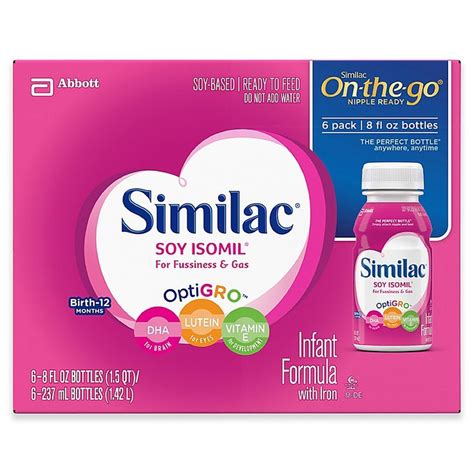 Similac Soy Isomil Ready To Feed 8 Fl Oz Bottle Pack Of 6 Bed