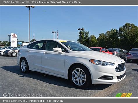 White Platinum Tri Coat Metallic 2016 Ford Fusion Se Dune Interior Vehicle