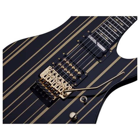 Schecter Synyster Custom S Electric Guitar Black With Gold Stripes