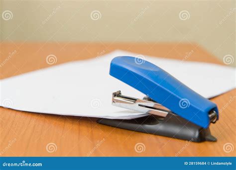 Paper Stapler Stock Photo Image Of Paper Coseup Sheet 28159684