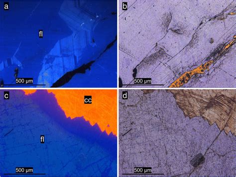 Cathodoluminescence Images Left Hand And Transmitted Light Images