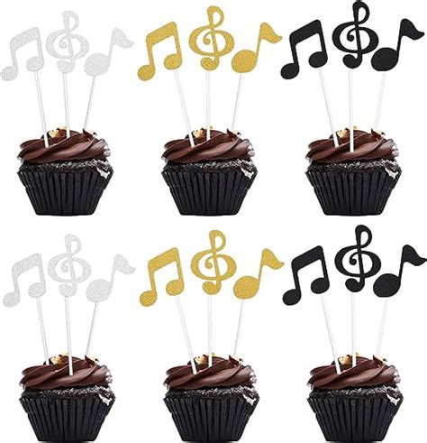 Amazon MAGICLULU 18pcs Happy Birthday Note Cake Topper Music Notes