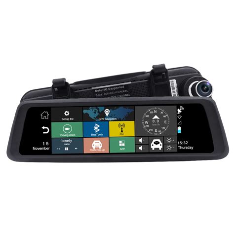 4G Car GPS Navigator dvr camera 10 "Android 5.1 stream media rearview mirror FHD 1080P WiFi gps ...