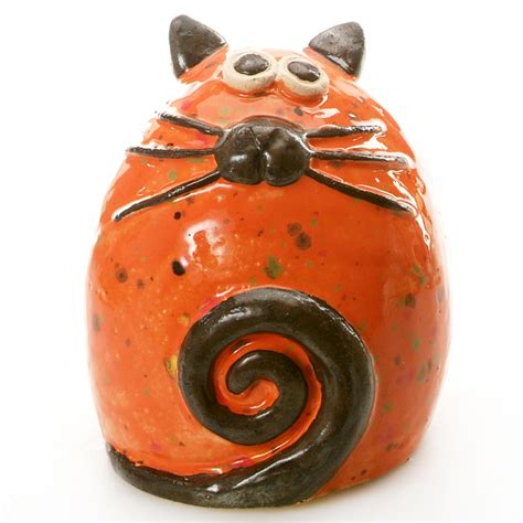 Tabby Fat Cat Ornament Copper