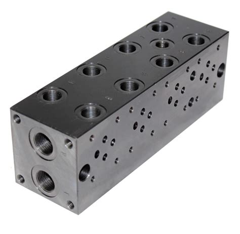 Flowfit Hydraulic Cetop 3 4 Station Steel Manifold With Relief Valve Cavity Flowfit