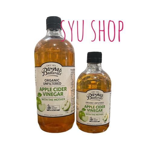 Barnes Naturals Organic Unfiltered Apple Cider Vinegar 1l 1000ml Big Bottle Shopee Singapore