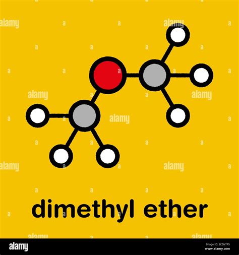 Molécula de éter dimetilo (metoximetano, DME). Fórmula esquelética ...