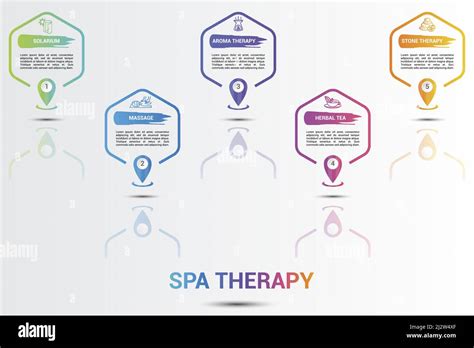 Infografik Symbole Für Die Spa Therapie Vektordarstellung 5 Farbige