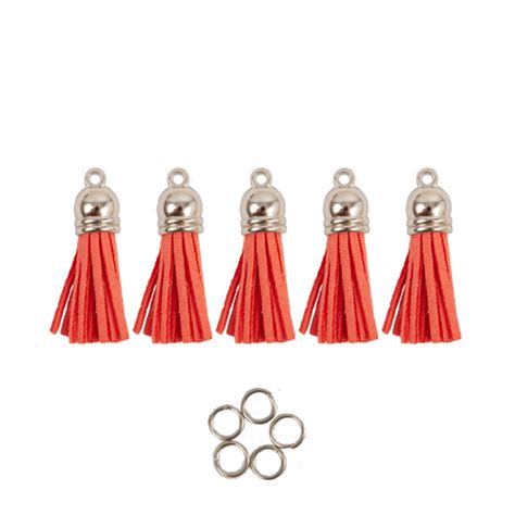 Mini Tassels 5 Pack Coral