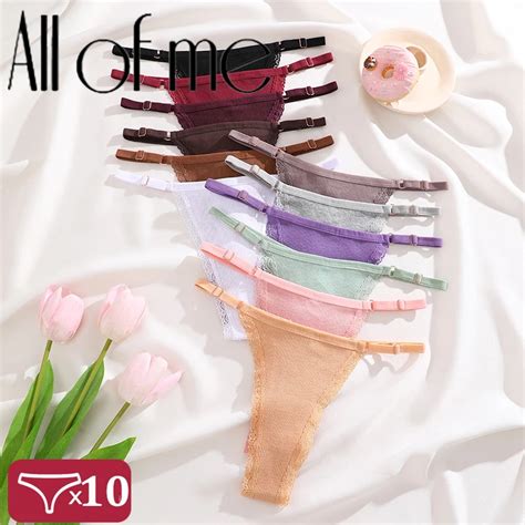 Bragas De Algod N Con Cintura Ajustable Para Mujer Ropa Interior Sexy Bikini Tangas Lencer A