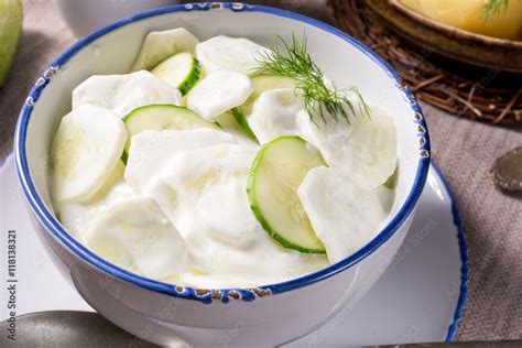 Mizeria Is A Polish Cucumber Salad Stock Foto Adobe Stock