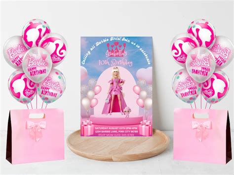 Barbie Birthday Invitation Barbie Girl Invitation Barbie - Etsy