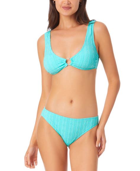 California Waves Juniors Ring Front Bralette Bikini Top Bottoms