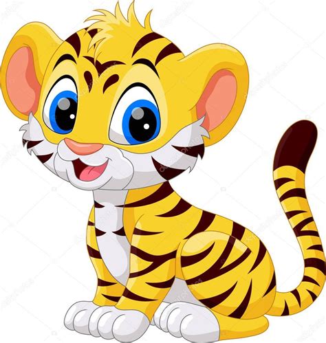 Caricatura lindo bebé tigre Cartoon tiger Tiger cartoon Baby tiger